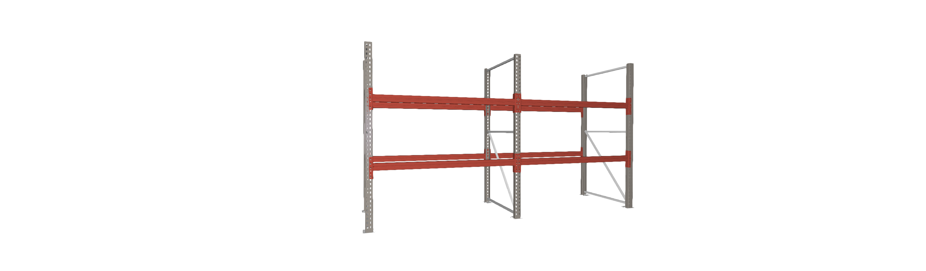 Palettenregal einseitig-2 Felder-3.3.905 mm -1.000 kg Fachlast